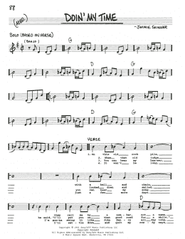 page one of Doin' My Time (Real Book – Melody, Lyrics & Chords)