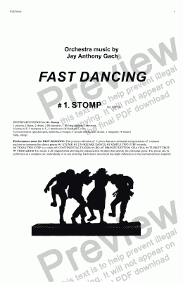 page one of STOMP  (#1 from 'Fast Dancing' )