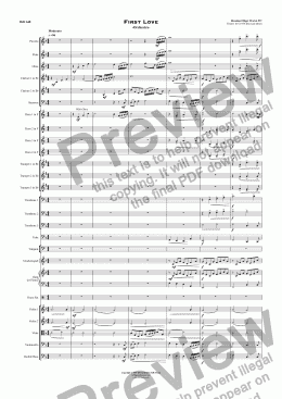 page one of First Love - Orchestra
