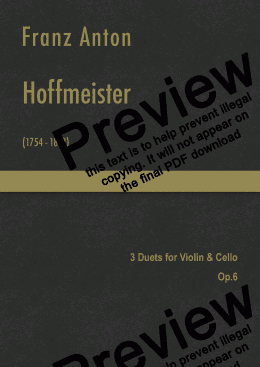 page one of Hoffmeister - 3 Duets for Violin and Violoncello
