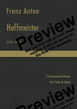 page one of Hoffmeister - 3 Concertant Duets for Flute and Viola