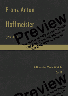 page one of Hoffmeister - 6 Duets for Violin and Viola