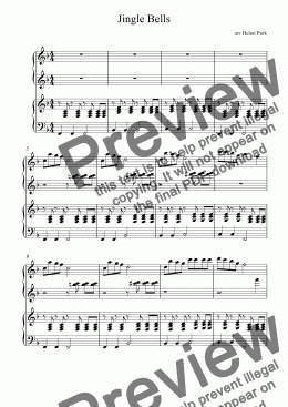 page one of Jingle Bells Piano Duet  2022