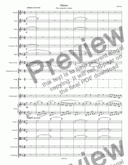 page one of Maura",for Piano and  Small Orchestr a