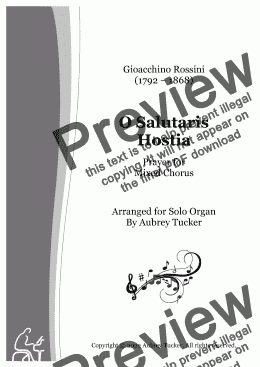 page one of Organ: O Salutaris Hostia (Prayer for Mixed Chorus) - Gioacchino Rossini