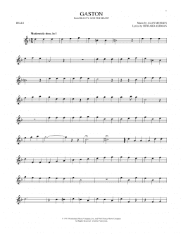 page one of Gaston (from Beauty And The Beast) (Bells Solo)