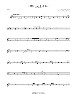 page one of How Far I'll Go (from Moana) (Bells Solo)
