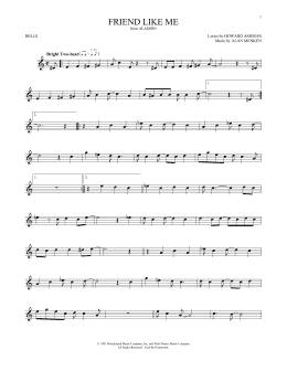 page one of Friend Like Me (from Aladdin) (Bells Solo)