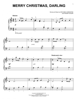 page one of Merry Christmas, Darling (Easy Piano Solo)
