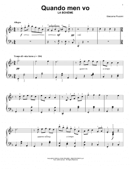 page one of Quando Men Vo (Easy Piano Solo)
