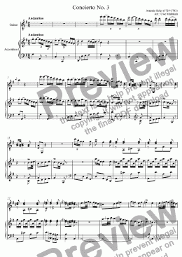 page one of Concerto No. 3 (Guitar & Accordion)