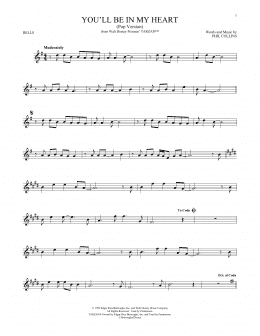 page one of You'll Be In My Heart (from Tarzan) (Bells Solo)