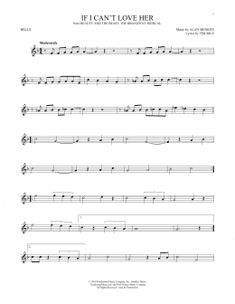 page one of If I Can't Love Her (from Beauty And The Beast: The Musical) (Bells Solo)