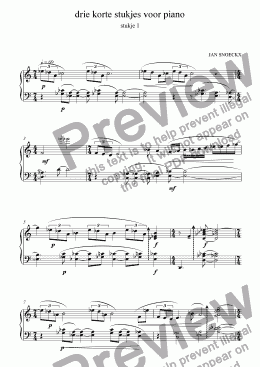 page one of 3 little pieces for piano, piece 1