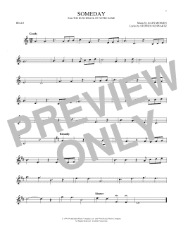 page one of Someday (from The Hunchback Of Notre Dame) (Bells Solo)
