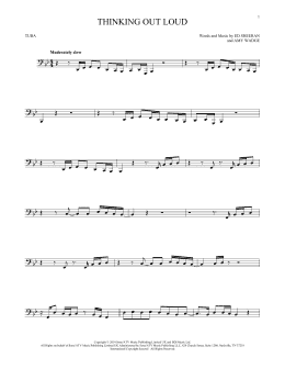 page one of Thinking Out Loud (Tuba Solo)