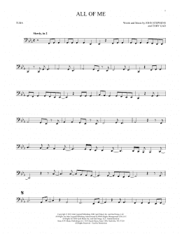 page one of All Of Me (Tuba Solo)