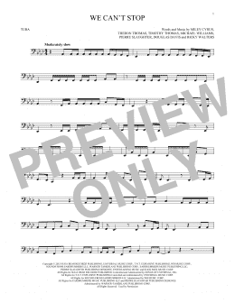 page one of We Can't Stop (Tuba Solo)