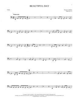 page one of Beautiful Day (Tuba Solo)