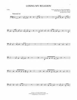 page one of Losing My Religion (Tuba Solo)