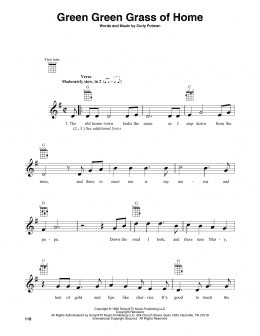 page one of Green Green Grass Of Home (Baritone Ukulele)