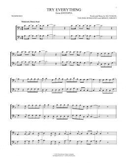 page one of Try Everything (from Zootopia) (Trombone Duet)