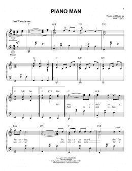 page one of Piano Man (Accordion)