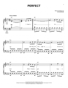 page one of Perfect (Accordion)