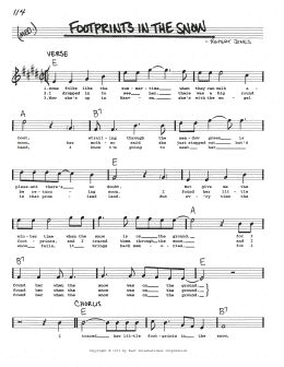 page one of Footprints In The Snow (Real Book – Melody, Lyrics & Chords)