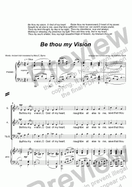 page one of Be Thou My Vision (chorus and piano)