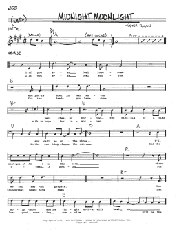 page one of Midnight Moonlight (Real Book – Melody, Lyrics & Chords)