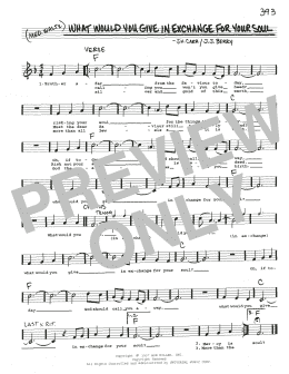 page one of What Would You Give In Exchange For Your Soul (Real Book – Melody, Lyrics & Chords)