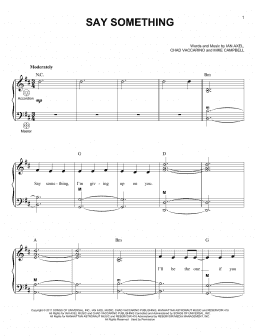 page one of Say Something (Accordion)