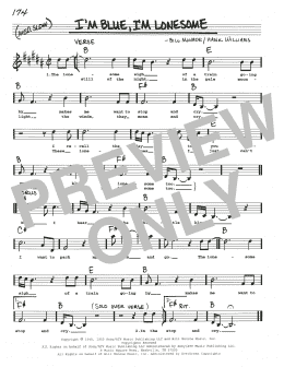 page one of I'm Blue, I'm Lonesome (Real Book – Melody, Lyrics & Chords)