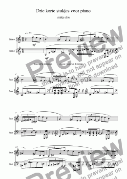 page one of 3 little pieces for piano, piece 3
