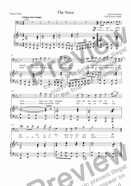 page one of The Voice (Thomas Hardy) for Baritone voice and Piano