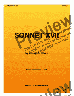 page one of Sonnett XVII 