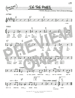 page one of In The Pines (Real Book – Melody, Lyrics & Chords)