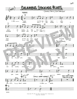 page one of Columbus Stockade Blues (Real Book – Melody, Lyrics & Chords)