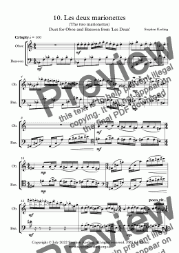page one of 10. Les deux marionettes (The two marionettes) Duet for Oboe and Bassoon from 'Les Deux'
