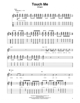 page one of Touch Me (Guitar Tab (Single Guitar))