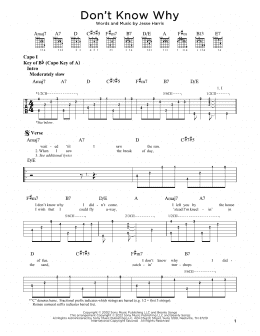 page one of Don't Know Why (Guitar Rhythm Tab)
