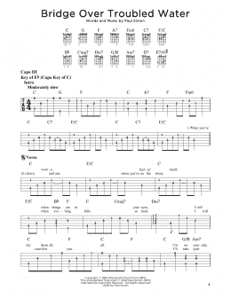 page one of Bridge Over Troubled Water (Guitar Rhythm Tab)