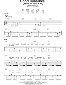 page one of Good Riddance (Time Of Your Life) (Guitar Rhythm Tab)