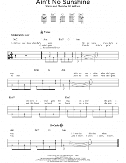 page one of Ain't No Sunshine (Guitar Rhythm Tab)