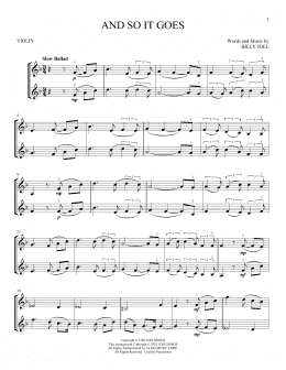 page one of And So It Goes (Violin Duet)