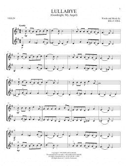 page one of Lullabye (Goodnight, My Angel) (Violin Duet)
