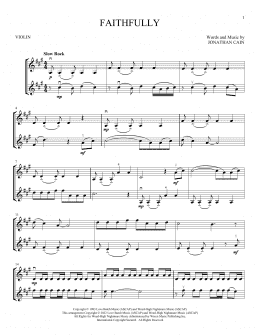 page one of Faithfully (Violin Duet)