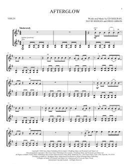 page one of Afterglow (Violin Duet)