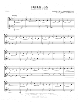 page one of Edelweiss (from The Sound Of Music) (Violin Duet)